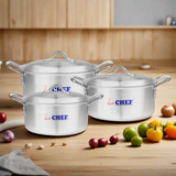 majestic chef best quality aluminum cookware cooking pot set casserole with lid at best price in Pakistan