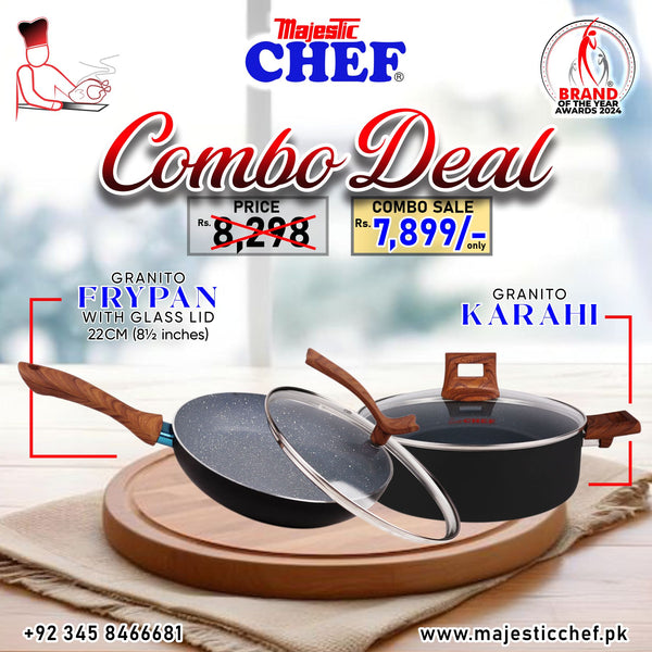 Nonstick Granito Wok And Frying Pan - Combo Deal #8
