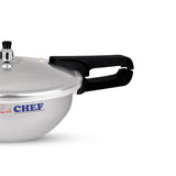 CHEF Aluminum Pressure Cooker Karahi Aluminum 2 In 1 With FREE Glass Lid  - 11 Liter