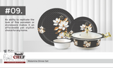 Crystal Coated 100 % Double Glaze Melamine Dinner Set Premium Quality - 80 Pcs Set - 09