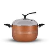 nonstick casserole cooking pot with glass lid stylish handle at best price in Pakistan-majestic chef cookware