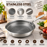 Majestic CHEF HexaCore Premium Stainless Steel Honeycomb Frying pan