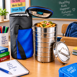 Majestic Chef 3 Layer Stainless Steel Leak-Proof Tiffin Box - Lunch Box Ideal for School, Work, or Travel with BAG