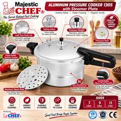 CHEF Aluminum Pressure Cooker & Steamer 1305 Model