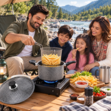 20cm Non-Stick Deep Chips Fryer Pot with Strainer Basket