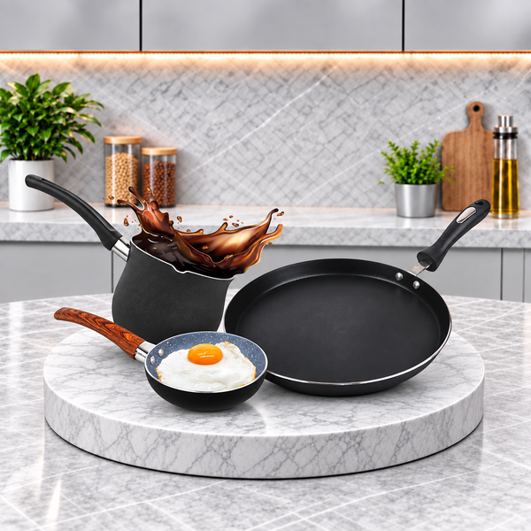Nonstick Pizza Pan+Coffee Warmer+ One Egg Mini Frying Pan- - Combo Deal #19