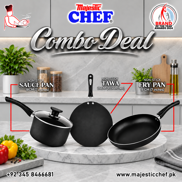 Nonstick Sauce Pan - Tawa And Frying Pan - Combo Deal #1