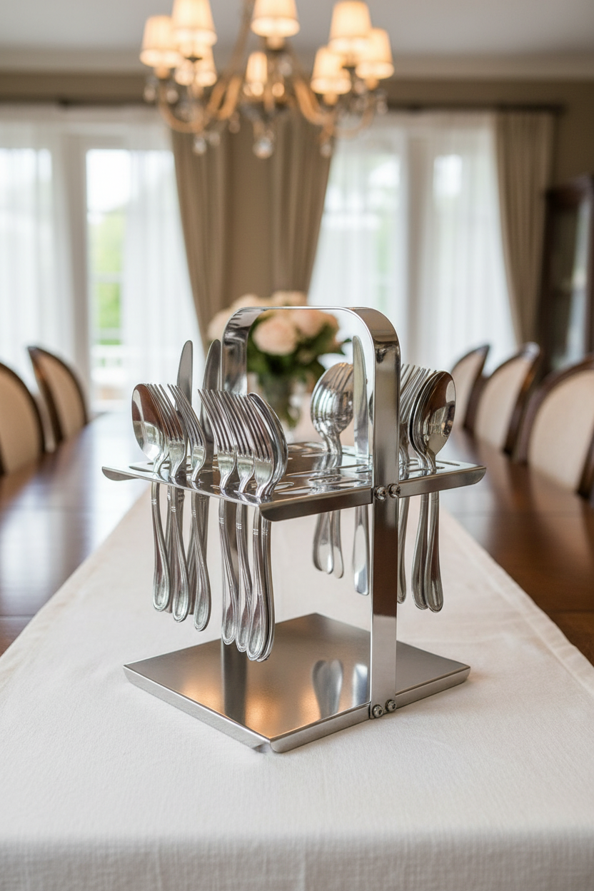 Stainless Steel  Cutlery Stand - Premium 02 - Only Stand