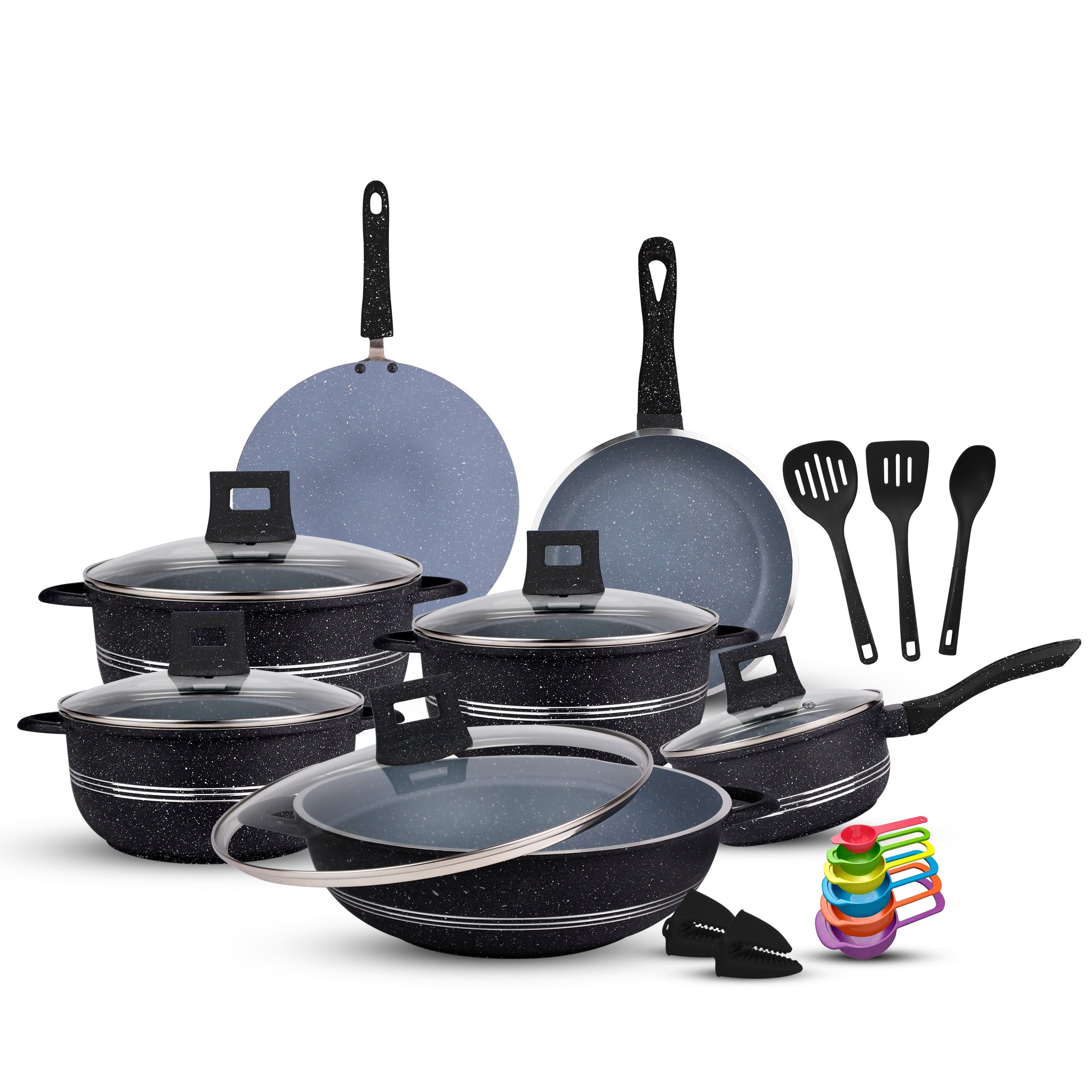Majestic Chef Marble Coating DIE CAST NONSTICK COOKWARE SET-(23PCS)