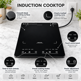 Electric Induction Cooktop – Sleek Touch Control Stove with 6 Cooking Modes ( 1 Year Warrenty)