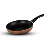 nonstick round frying pan cooking pan with black handle brown color best omelet cookware egg frying pan - best cookware majestic chef cookware