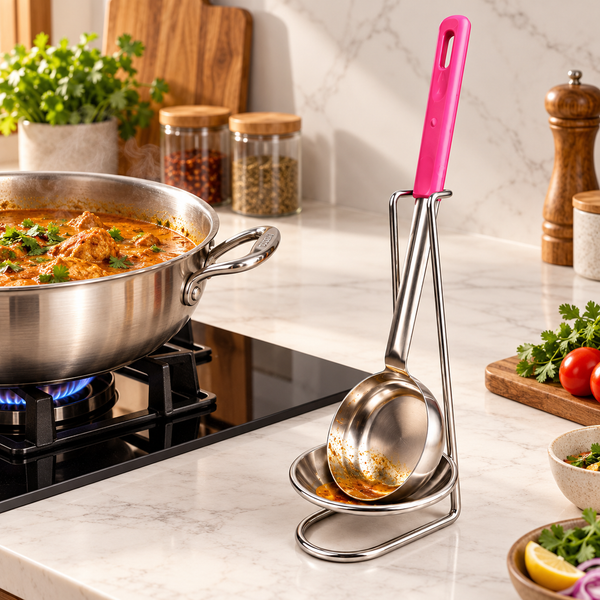Spoon Rest with Chrome Plated Finish, Stainless Steel - Stand only