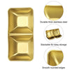 Majestic Chef Korean Soy Sauce PVD Gold Plate — Stainless Steel Dipping Dish Divided Appetizer Sushi 2 Compartments