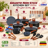 29 Pieces Non Stick Granito Series Cookware Gift Pack Set