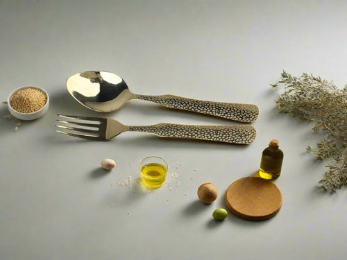 Stainless Steel PVD Coated Cutlery Set WIth Stand -  Hammar Hover