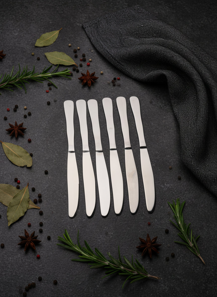 Stainless Steel Butter Knife - 6 Pcs