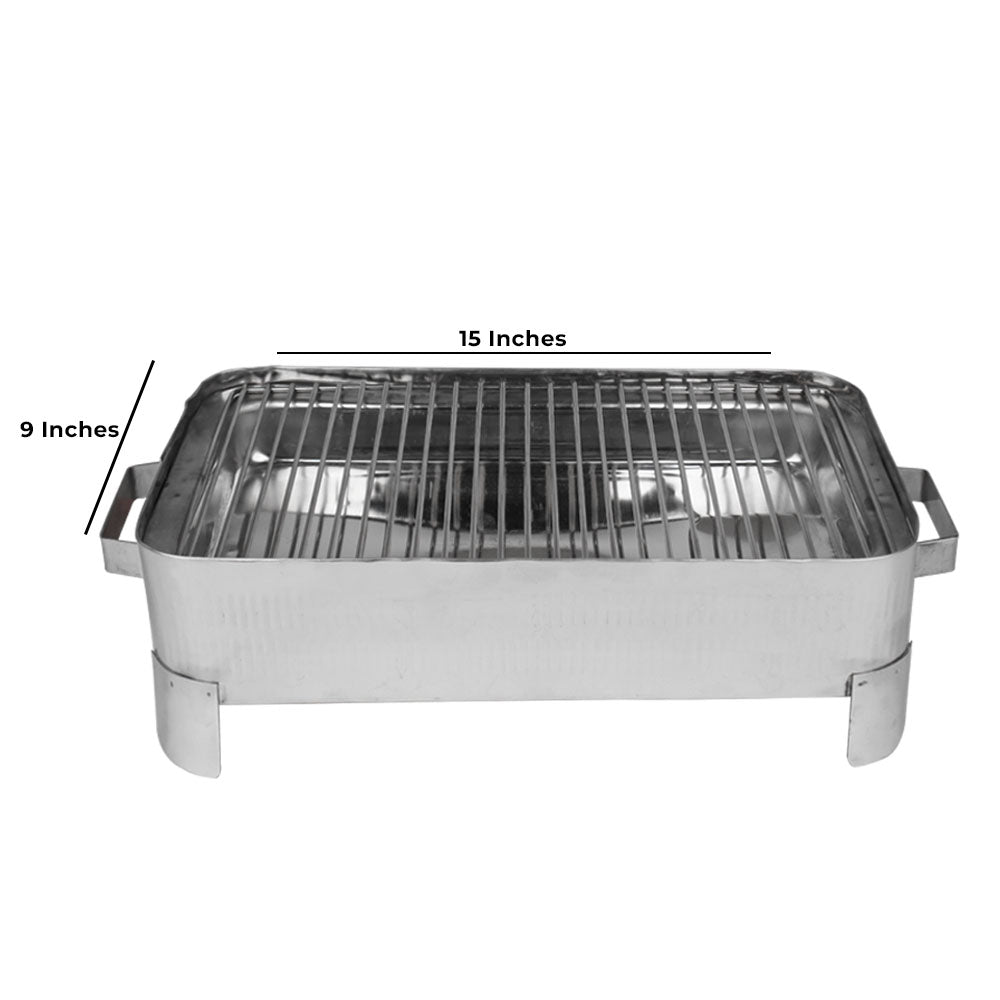 Chef Stainless Steel BBQ Serving Grill Small 9" x 15" - Large