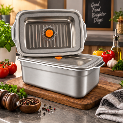 Majestic Chef 410 Grade Stainless Steel 2-Pcs Set Lunch Box - Food Container Hover