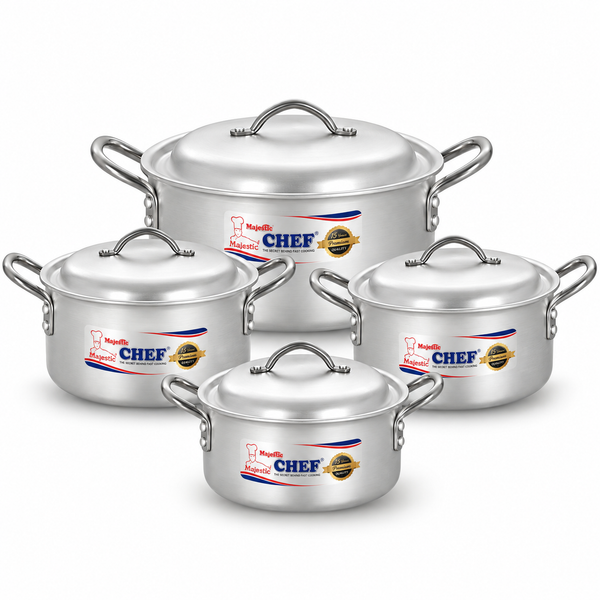Bright Rose Cookware Set: 24 cm to 36 cm Sizes - Metal Finish