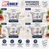 Bright Rose Cookware Set: 24 cm to 36 cm Sizes - Metal Finish