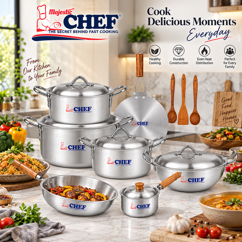 15 Pieces Aluminum Metal Finish Endure Series Cookware Gift Pack Set