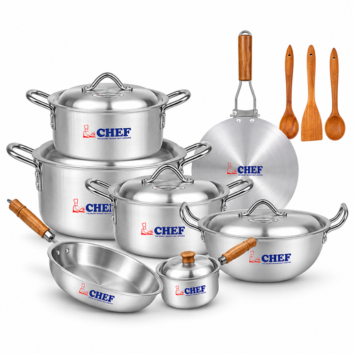 15 Pieces Aluminum Metal Finish Endure Series Cookware Gift Pack Set Hover