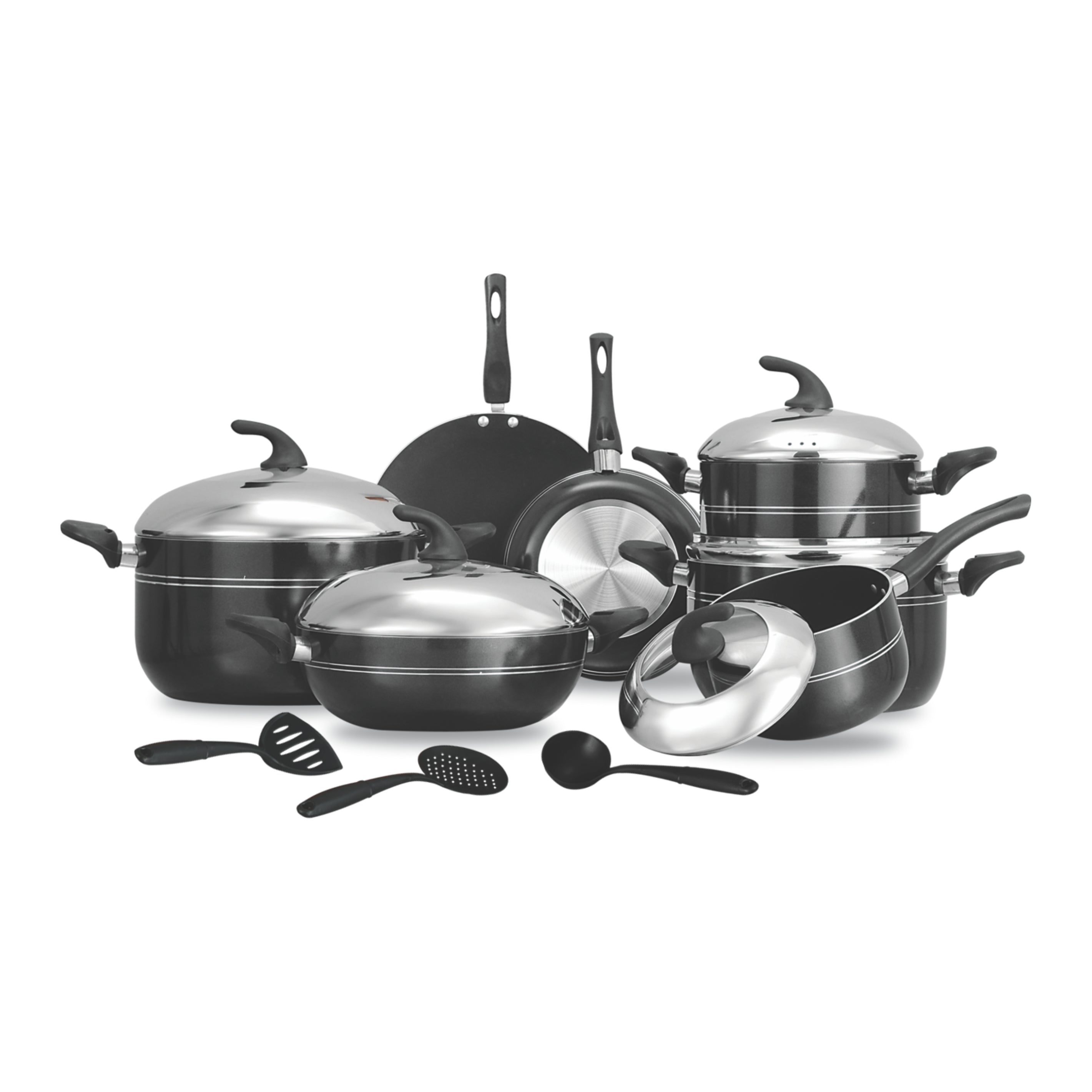 Chef Non-Stick Stylish Kitchen Set / Cookware Set With Combine Lid - Maroon (15 Pcs) 325
