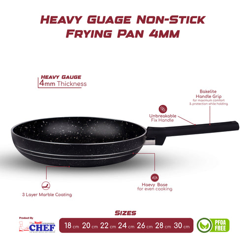Chef Best Non-Stick Marble Coating Round Frying Pan (4MM) Hover