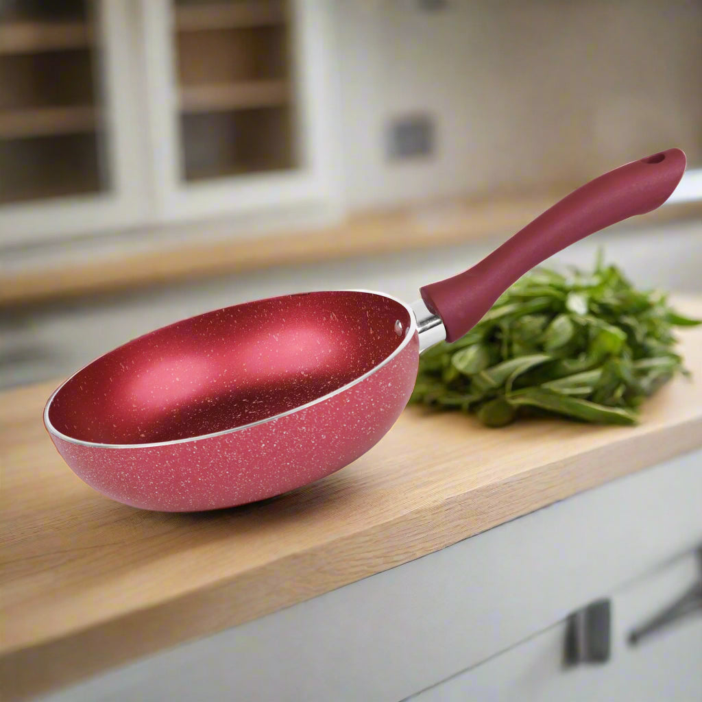 Majestic Granito Series 3 Layer Marble Coating Nonstick Frying Pan 20cm at lowest price in Pakistan - maroon color