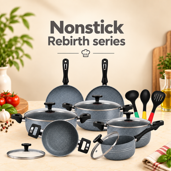 15 Pieces Non Stick Marble Coated Rebirth Gift Pack Set