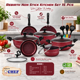 15 Pieces Non Stick Marble Coated Rebirth Gift Pack Set