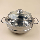 Chef Stainless Steel Hot Pot Double Wall Hot-n-Cool with Glass Lid 20cm
