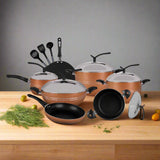 Chef Non-Stick Stylish Kitchen Set / Cookware Set With Combine Lid - (15 Pcs) 325 Brown