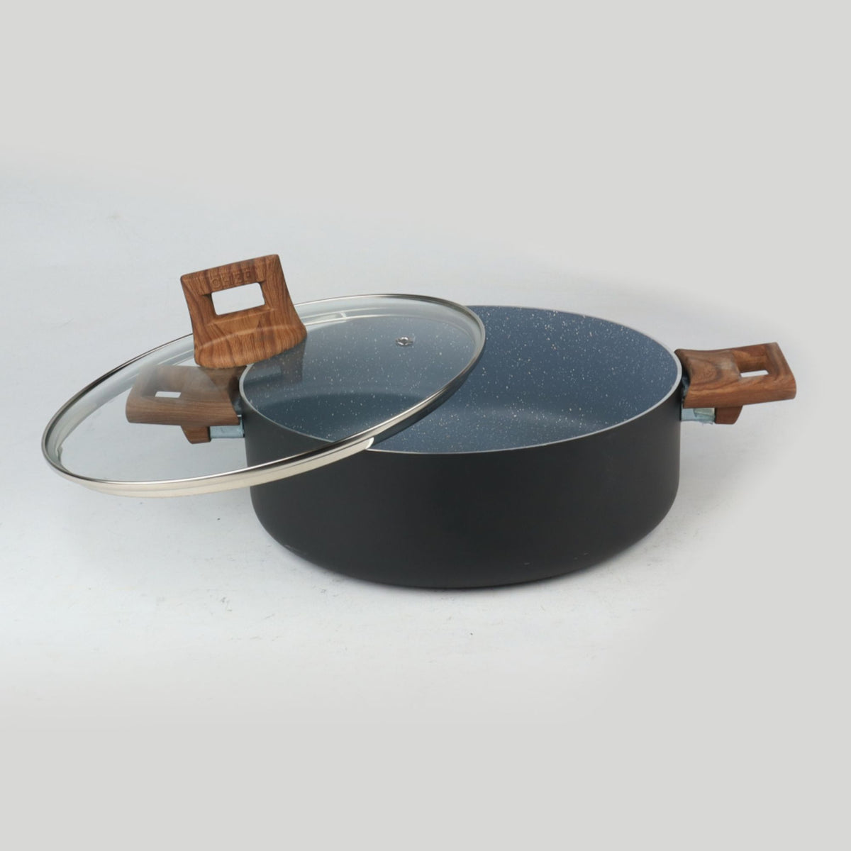 Majestic Chef Granito Series Marble Coating Nonstick Shallow Pot Biryani Pot - 26cm