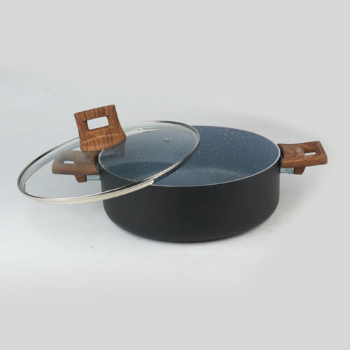 Majestic Chef Granito Series Marble Coating Nonstick Shallow Pot Biryani Pot - 26cm