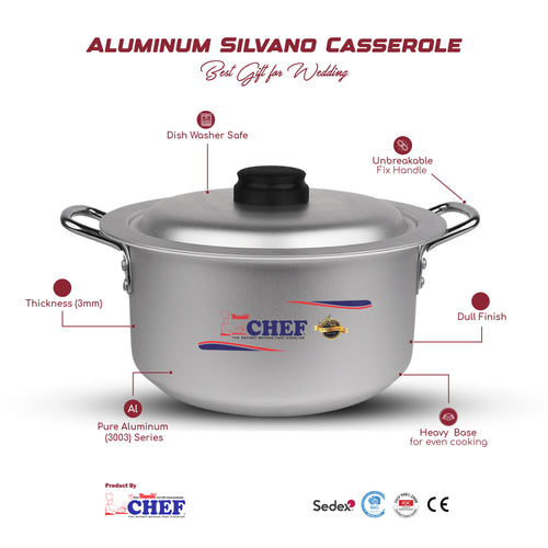 4 Pcs Aluminum Traditional Casserole Set 20/26 cm / Silvano Cooking Pan Set - With Handle Hover