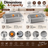 Majestic Chef 410 Grade Stainless Steel 2-Pcs Set Lunch Box - Food Container