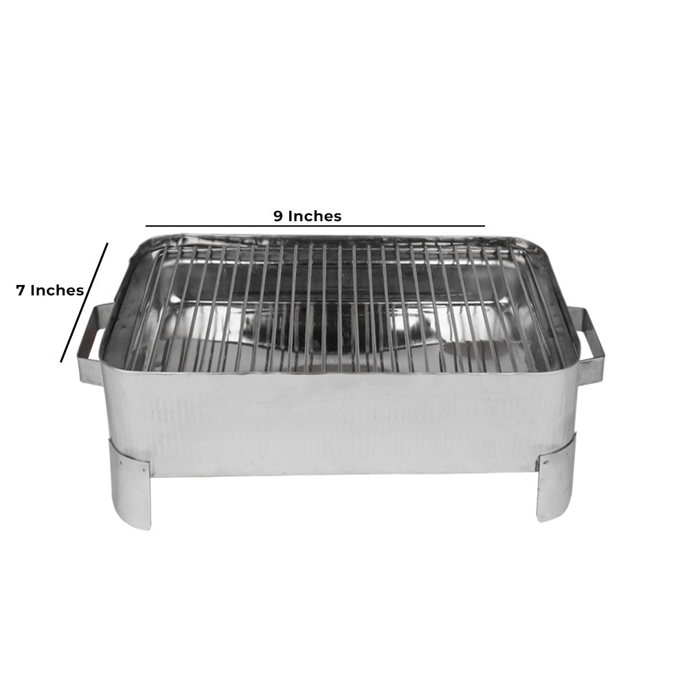 Chef Stainless Steel BBQ Serving Grill Small 9" x 7" - SMALL