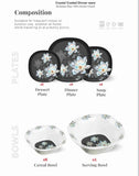 Majestic Luxury Crystal Coated Melamine Dinner Ware 72 Pcs Dinning Set - 8 Persons Serving -409