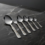 Chef 28 Pcs Stainless Steel Cutlery Set Special Edition Food Grade 304 Series -New Flower Design with Silver Tiffon Stand