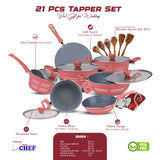 21 pcs best quality nonstick cookware set from Pakistan's best cookware brand at low price-chef cookware