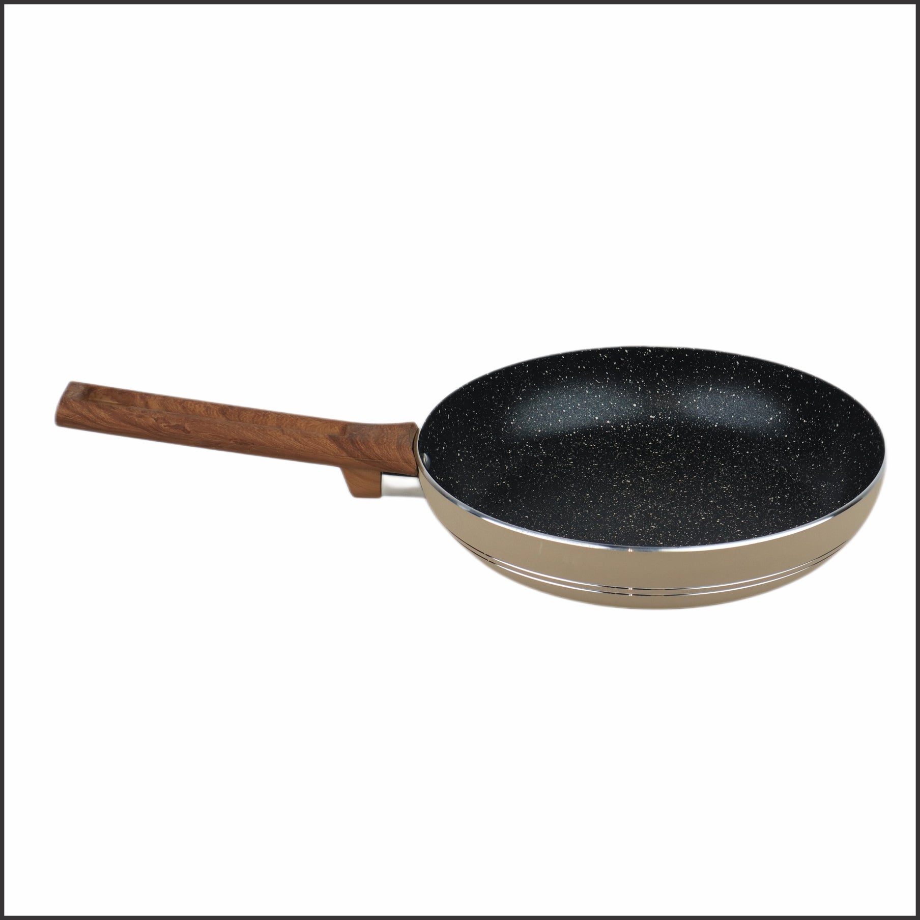 Majestic Chef Nonstick Marble Coating Timber Series 15 Pcs - New Arrival 2025 Round Frying Pan 
