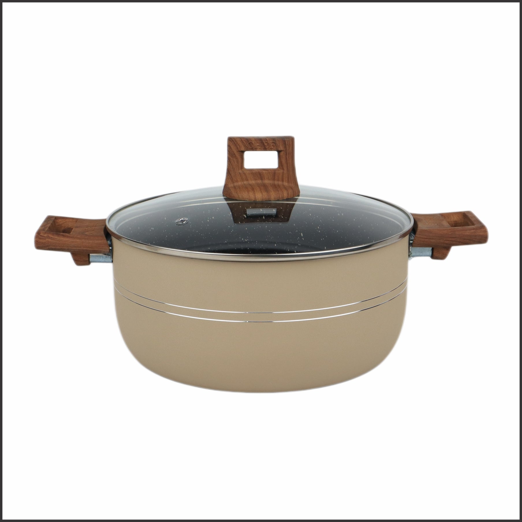 Majestic Chef Nonstick Marble Coating Timber Series 15 Pcs - New Arrival 2025  nonstick casserole pots for cooking 