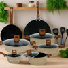 Nonstick Marble Coating Timber Series 15 Pcs - New Arrival 2026 kitchen set