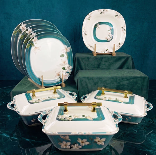 Majestic Luxury Crystal Coated Melamine Dinner Ware 72 Pcs Dinning Set - 8 Persons Serving -304 (Copy)