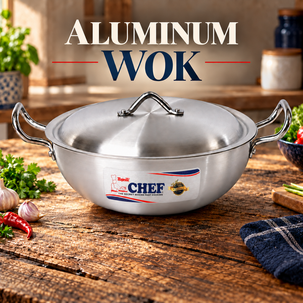 Aluminum Metal Finish Wok/ Karahi