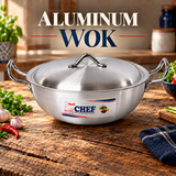 Aluminum Metal Finish Wok/ Karahi
