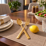 Chef Stainless Steel 28 Pcs PVD Coating Gold Plated Cutlery Set - Elegant Hammar