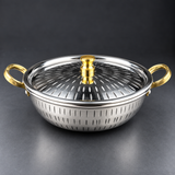 Majestic Chef Royal Serve Stainless Steel Handi with Golden Handles
