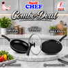Nonstick Frying Pan 20 cm - Glass Lid 28 cm And Grill Pan - Combo Deal #5